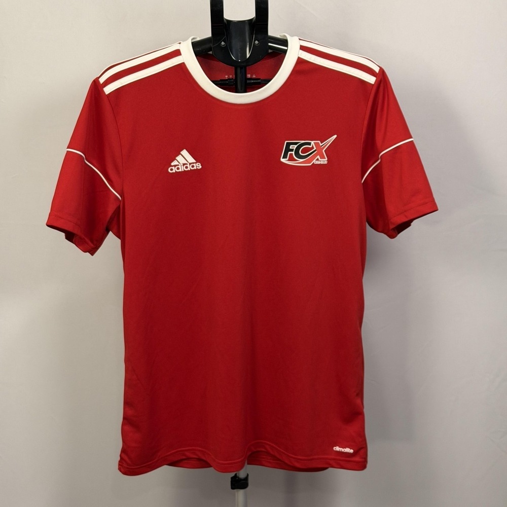 FCX Soccer Club Jersey Shirt Mens Large Red Short Sleeve Adidas Climalite 7